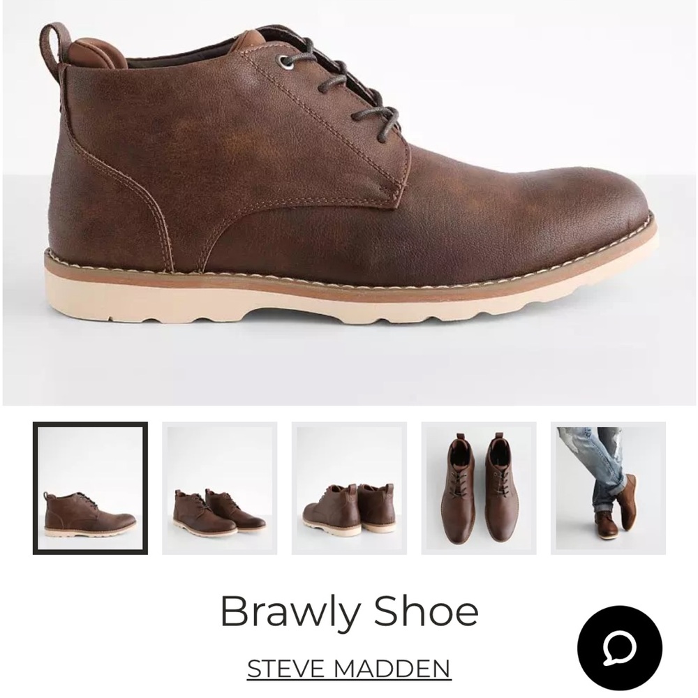 Madden Bradley men’s dress boots, cognac (brown) size 10